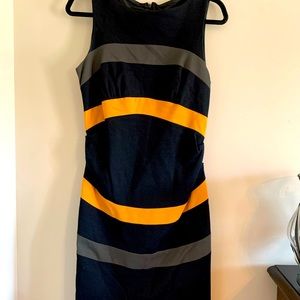 Nicole Miller Collection Black, Gray and Orange Dress, Size 6